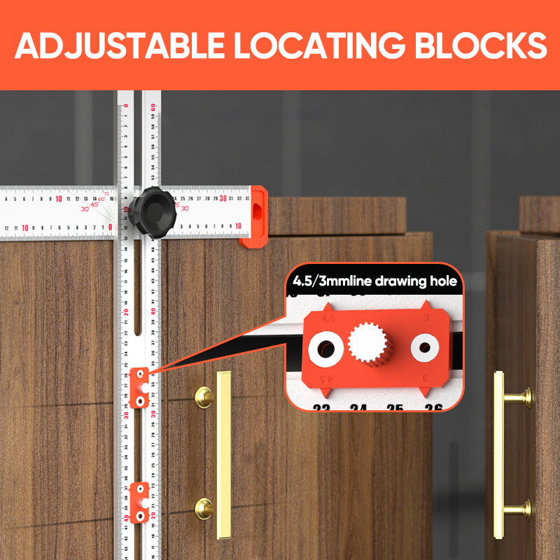 4 in 1 Drilling Positioning Ruler