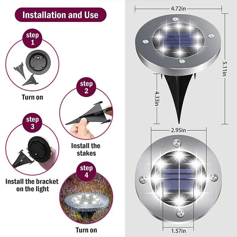 Solar Powered Floor Path LED Light