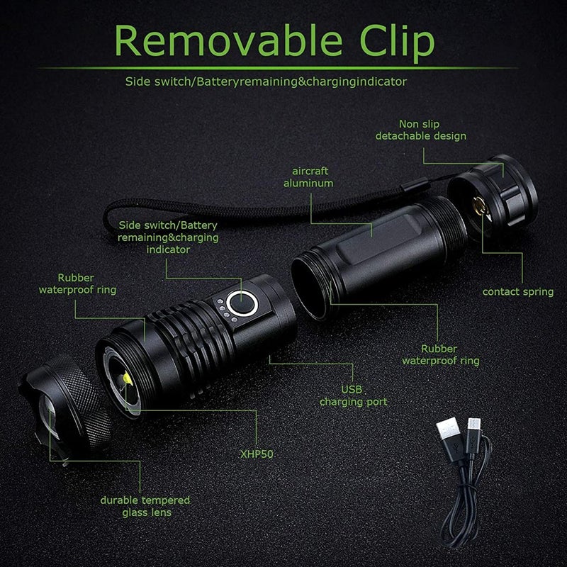 🔦Waterproof Usb Rechargeable Glare Flashlight🔦