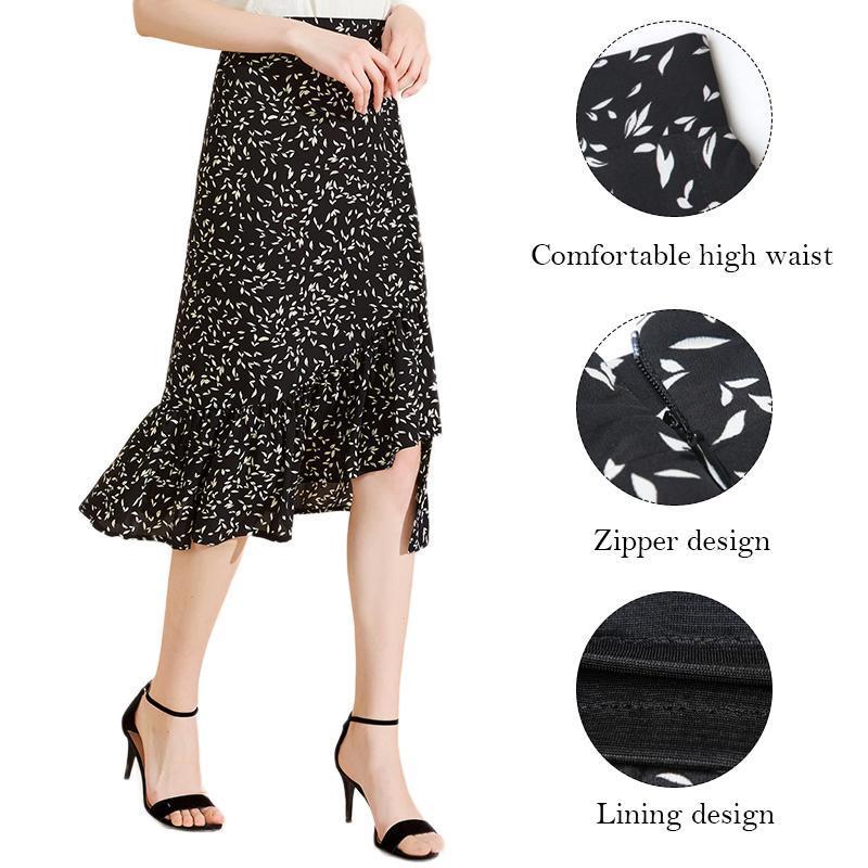 Women's Floral Irregular Fishtail Skirt