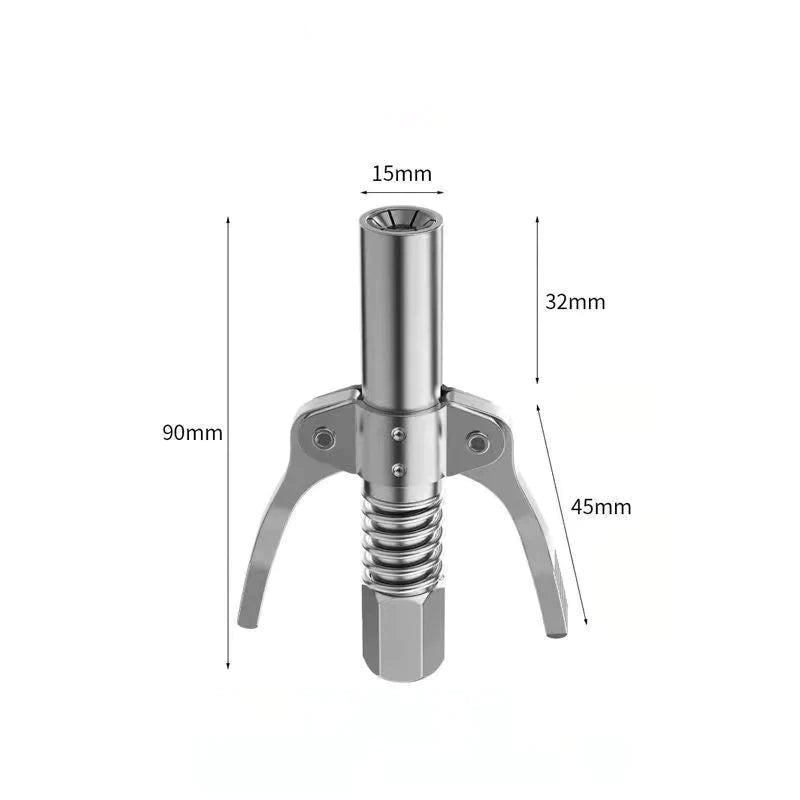 Strong Lock on Grease Couplers with 18 Inch Spring Flex Hose