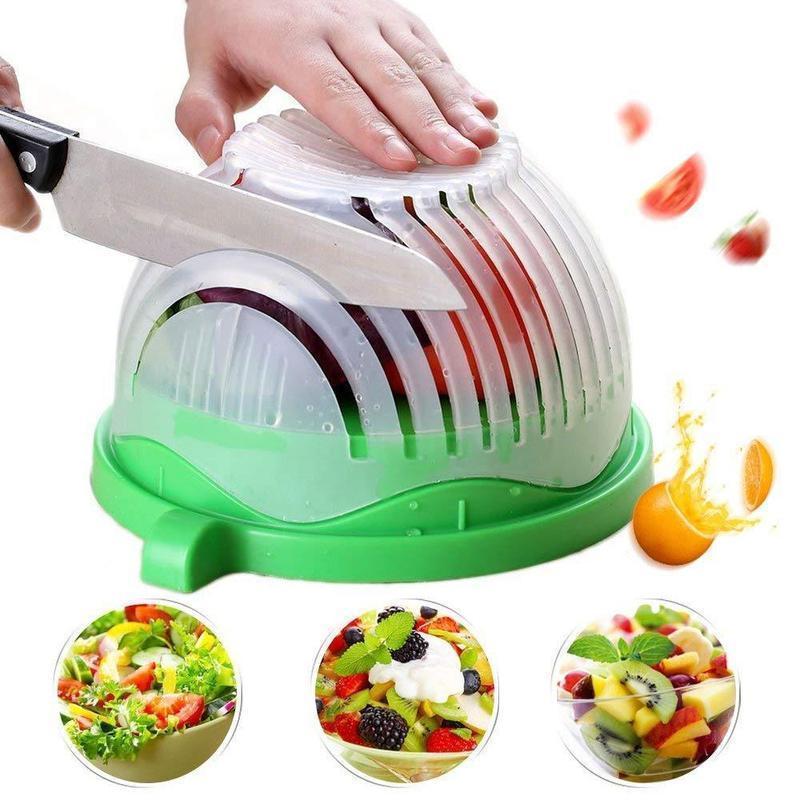 Hirundo Upgraded Salad Cutter Bowl, Green