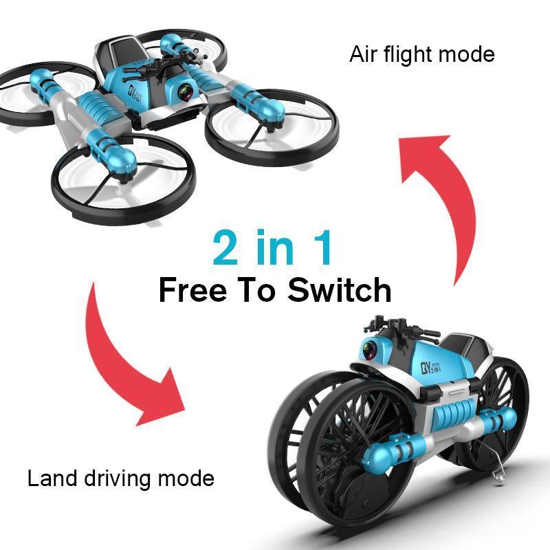 2 in 1 Folding RC Drone and Motorcycle Vehicle