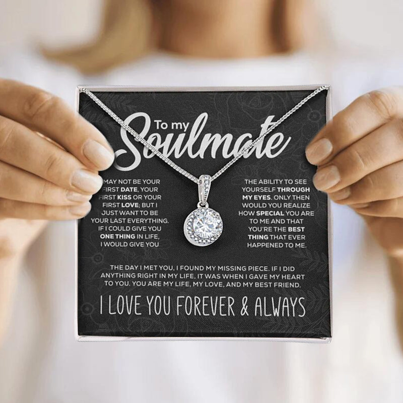 To My Soulmate Sparkling Round Created Necklace