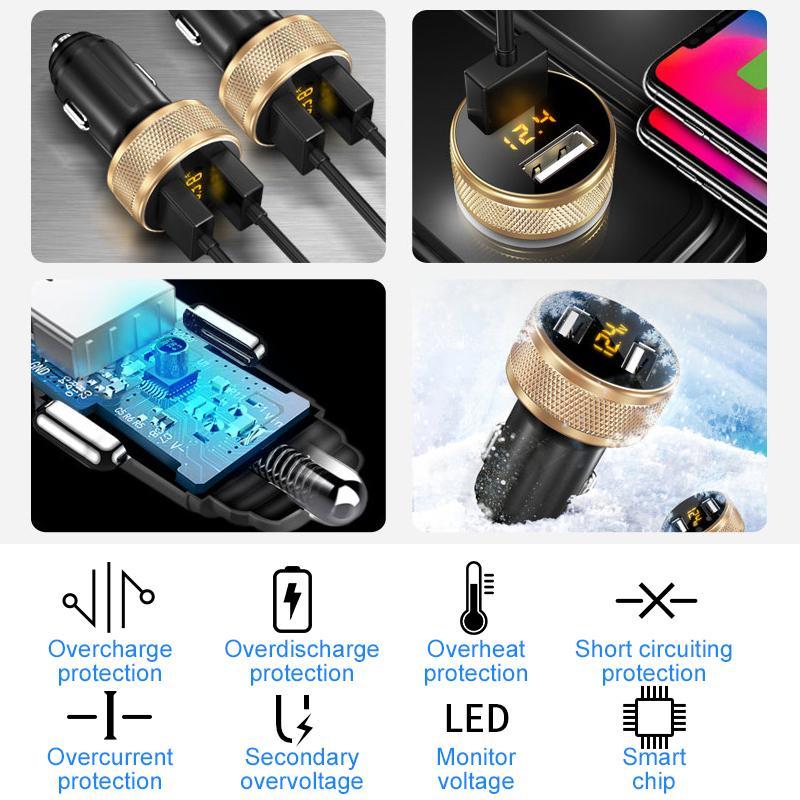 Dual USB Charging Car Cigarette Lighter