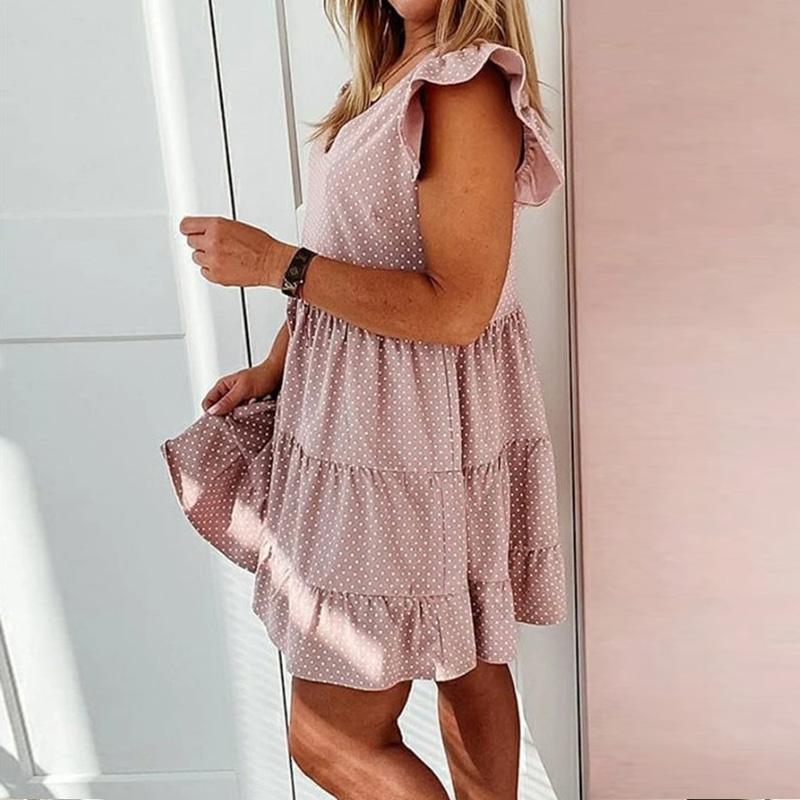 V-neck Ruffled Dress