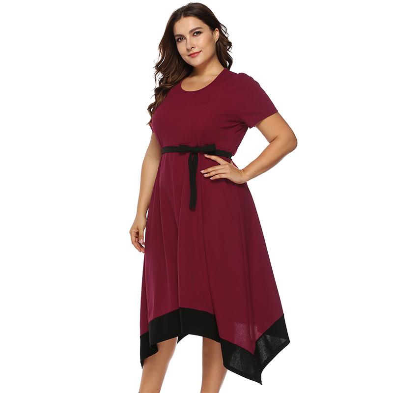 Plus Size Bow Belt Dress